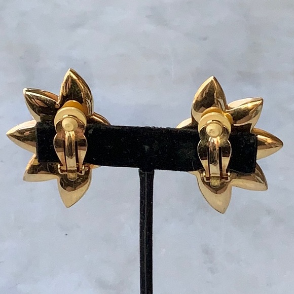 S A L SWAROVSKI EARRINGS CRYSTAL GOLD CLIP ON VINTAGE 1990’s - Picture 8 of 10